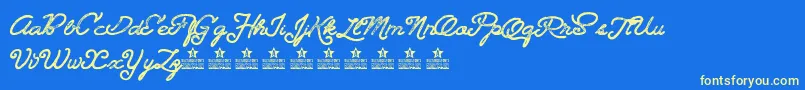 Landscapelandpersonaluse Font – Yellow Fonts on Blue Background