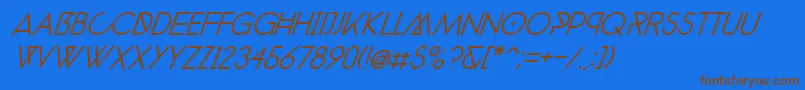 PhantomLightExtraItalic40 Font – Brown Fonts on Blue Background