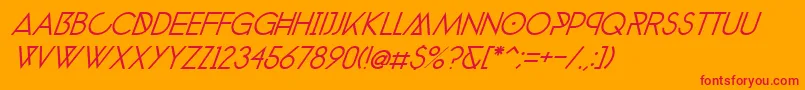 PhantomLightExtraItalic40 Font – Red Fonts on Orange Background