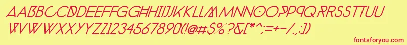 Fonte PhantomLightExtraItalic40 – fontes vermelhas em um fundo amarelo
