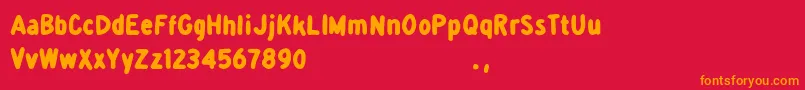 Ddorktrial Font – Orange Fonts on Red Background