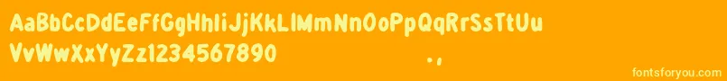 Ddorktrial Font – Yellow Fonts on Orange Background