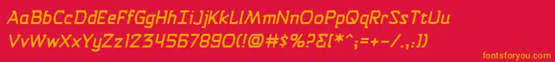 SelfDestructButtonBbItalic Font – Orange Fonts on Red Background