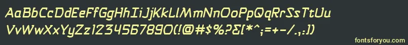 SelfDestructButtonBbItalic Font – Yellow Fonts on Black Background