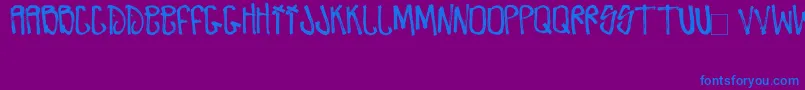 Czcionka ZdarxHardcoreIi – niebieskie czcionki na fioletowym tle