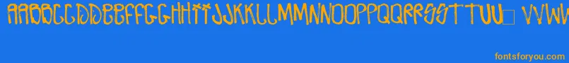 Police ZdarxHardcoreIi – polices orange sur fond bleu