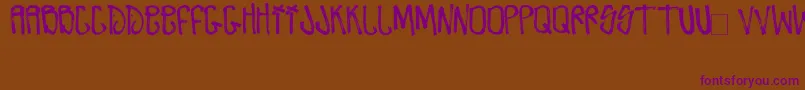 ZdarxHardcoreIi-Schriftart – Violette Schriften auf braunem Hintergrund