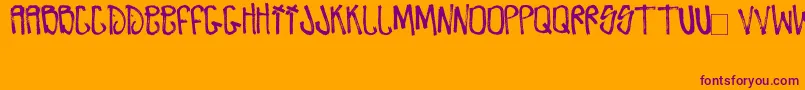 ZdarxHardcoreIi-Schriftart – Violette Schriften auf orangefarbenem Hintergrund