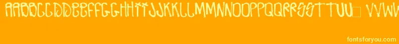 ZdarxHardcoreIi-fontti – keltaiset fontit oranssilla taustalla