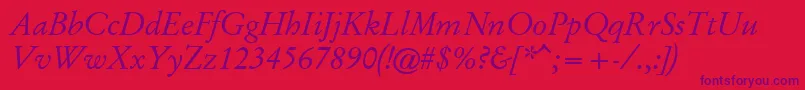 GaryowenItalic Font – Purple Fonts on Red Background