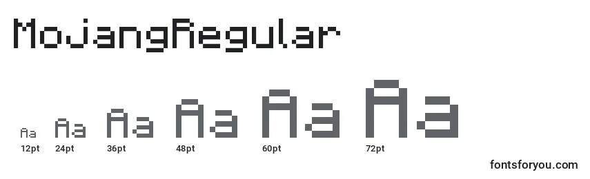 Размеры шрифта MojangRegular