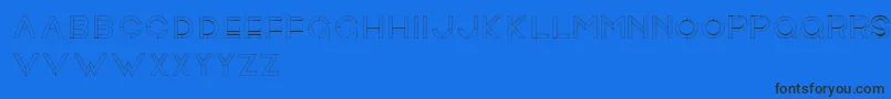 Шрифт Rollandinemilie – чёрные шрифты на синем фоне
