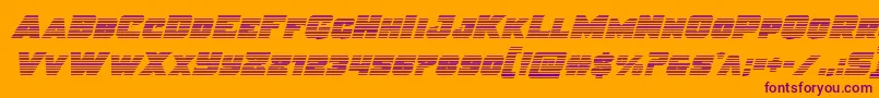 Justicegrad-fontti – violetit fontit oranssilla taustalla
