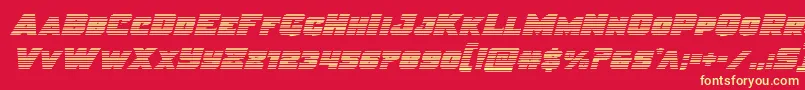 フォントJusticegrad – 黄色の文字、赤い背景
