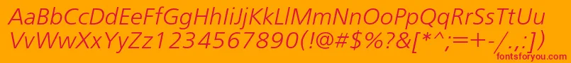FreesetlightcItalic Font – Red Fonts on Orange Background