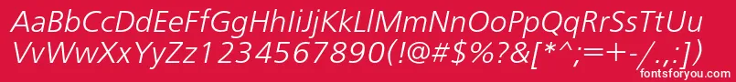 FreesetlightcItalic Font – White Fonts on Red Background