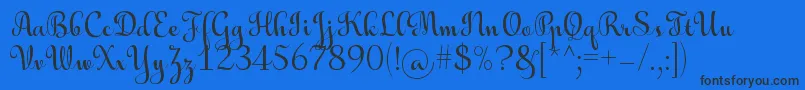 AulyarsRegular Font – Black Fonts on Blue Background
