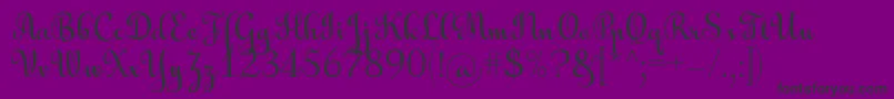 Czcionka AulyarsRegular – czarne czcionki na fioletowym tle