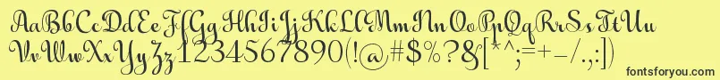 AulyarsRegular Font – Black Fonts on Yellow Background