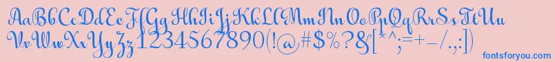 AulyarsRegular Font – Blue Fonts on Pink Background