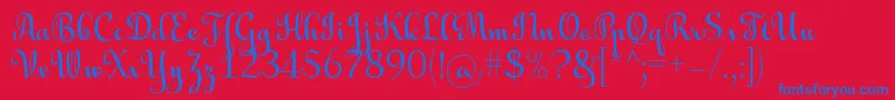 AulyarsRegular Font – Blue Fonts on Red Background