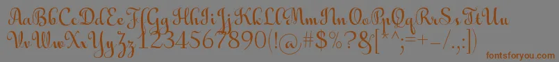 AulyarsRegular Font – Brown Fonts on Gray Background