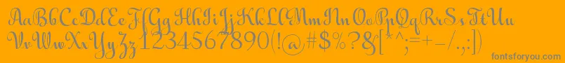 AulyarsRegular-Schriftart – Graue Schriften auf orangefarbenem Hintergrund