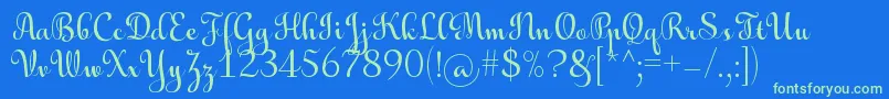 AulyarsRegular Font – Green Fonts on Blue Background