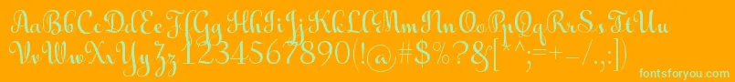 AulyarsRegular Font – Green Fonts on Orange Background