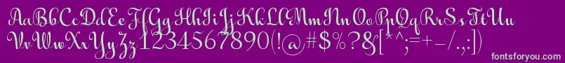 AulyarsRegular Font – Green Fonts on Purple Background