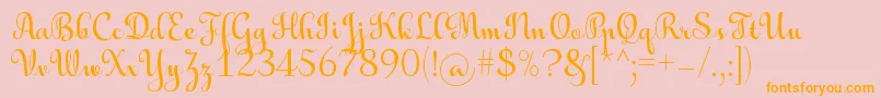 AulyarsRegular Font – Orange Fonts on Pink Background