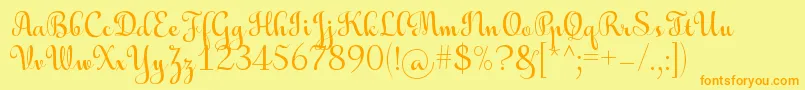 AulyarsRegular Font – Orange Fonts on Yellow Background