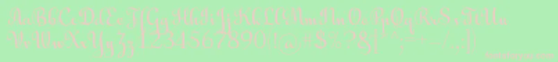 AulyarsRegular Font – Pink Fonts on Green Background