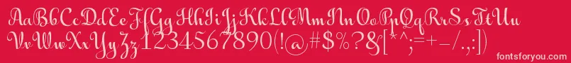 AulyarsRegular Font – Pink Fonts on Red Background