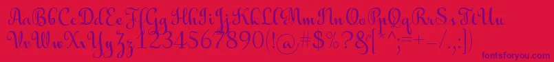 Шрифт AulyarsRegular – фиолетовые шрифты на красном фоне