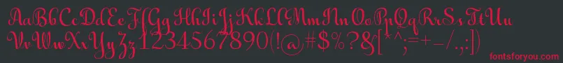 AulyarsRegular Font – Red Fonts on Black Background