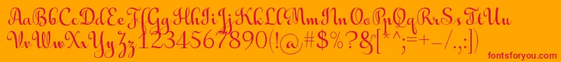 AulyarsRegular Font – Red Fonts on Orange Background