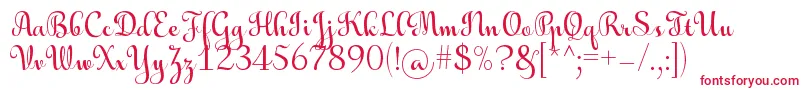 AulyarsRegular Font – Red Fonts on White Background