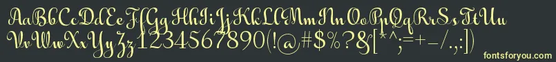 AulyarsRegular Font – Yellow Fonts on Black Background