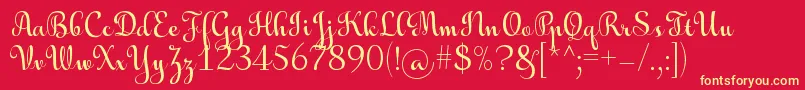 AulyarsRegular Font – Yellow Fonts on Red Background