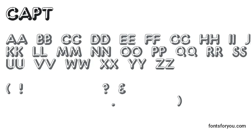 A fonte Capt – alfabeto, números, caracteres especiais