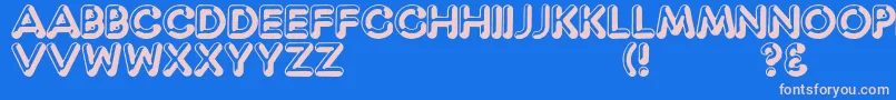 Capt Font – Pink Fonts on Blue Background