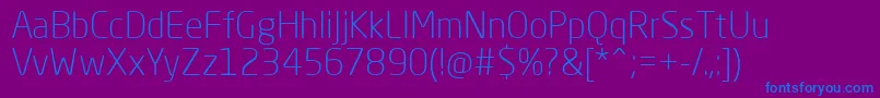 NeoSansProLight Font – Blue Fonts on Purple Background