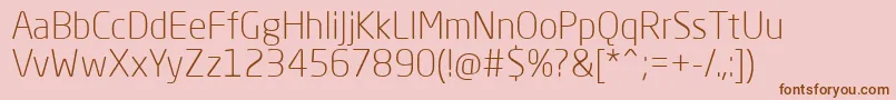 NeoSansProLight-fontti – ruskeat fontit vaaleanpunaisella taustalla