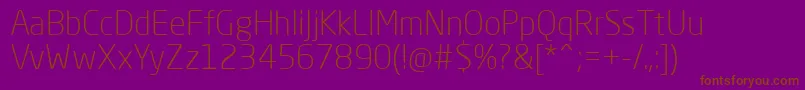 フォントNeoSansProLight – 紫色の背景に茶色のフォント
