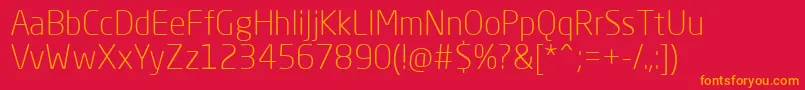 NeoSansProLight Font – Orange Fonts on Red Background
