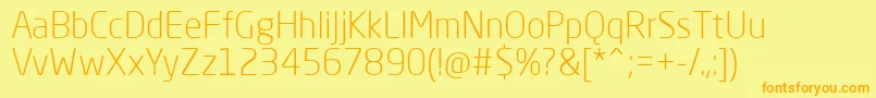 NeoSansProLight Font – Orange Fonts on Yellow Background