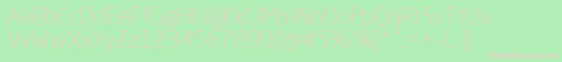 NeoSansProLight-fontti – vaaleanpunaiset fontit vihreällä taustalla