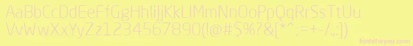NeoSansProLight-fontti – vaaleanpunaiset fontit keltaisella taustalla