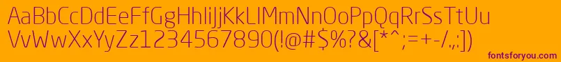 NeoSansProLight Font – Purple Fonts on Orange Background